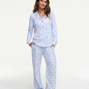 LoveShackFancy x Roller Rabbit Lattice Long Sleeve Polo Pajama